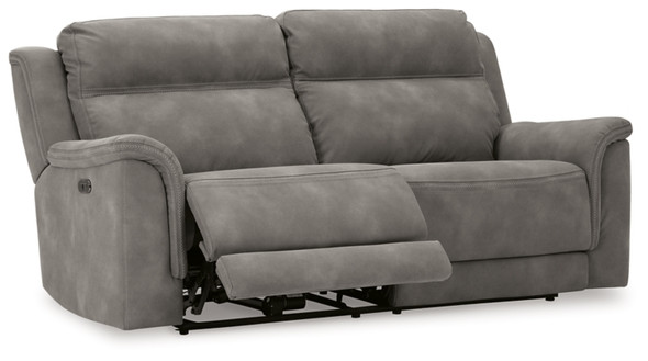 Power Sofa in Slate Faux Leather "Next-Gen DuraPella"  (2 Colors)