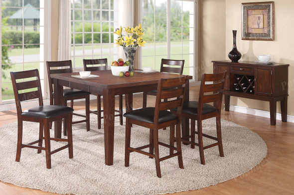 7pc Counter Height Dining Set in Walnut