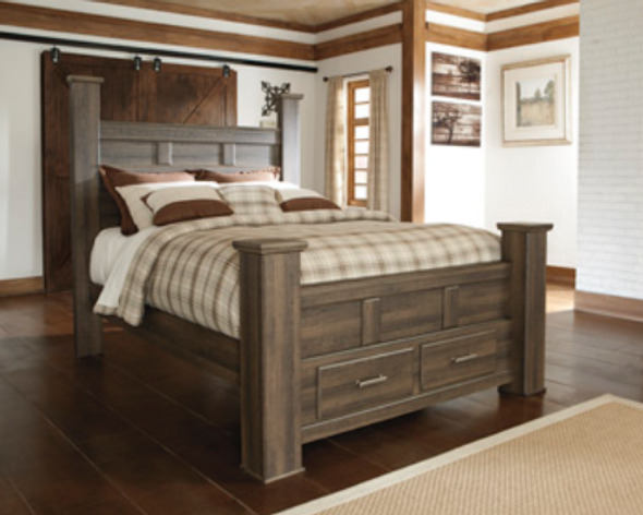 California King Poster Bed Frame with Storage 'Juararo Collection'