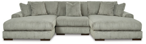 3pc Double Chaise Sectional in Fog "Lindyn" 3pc Double Chaise Sectional in Fog "Lindyn"