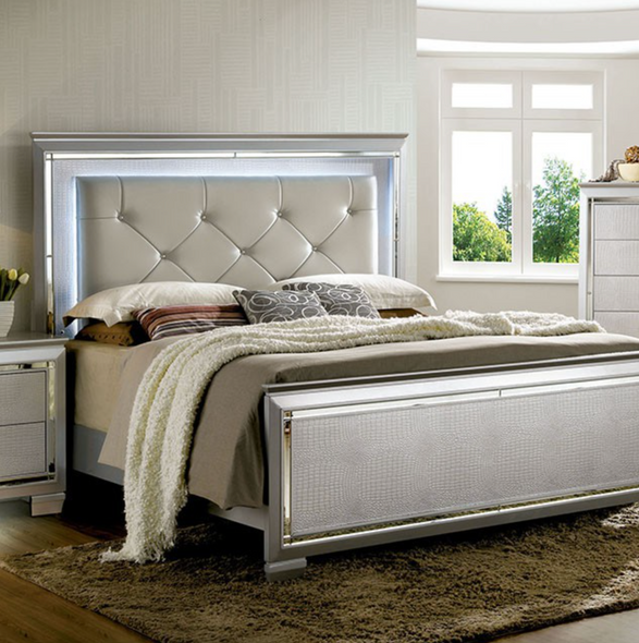 Contemporary Queen Bed Frame w/ LED Lights