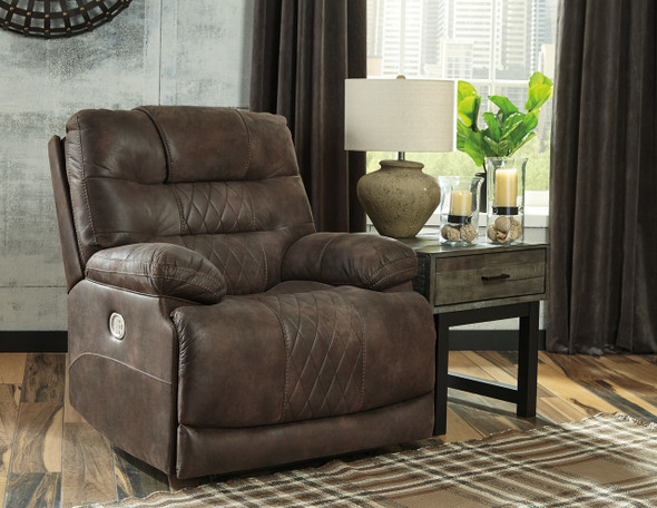 Faux Leather Power Recliner in Walnut "Welsford"
