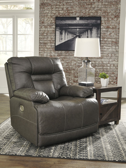 Power Recliner With Easy View in Smoke "Wurstrow"