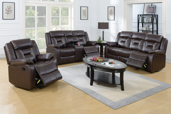 Motion Sofa in a Dark Brown Gel Leatherette "Axis"