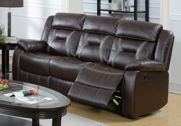 Motion Sofa in a Dark Brown Gel Leatherette "Axis"