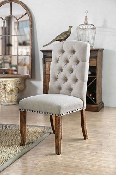Rustic Fabric Side Chair "Gianna" Set of 2
