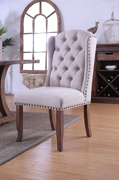 Rustic Wing Back Chair "Gianna" Set of 2