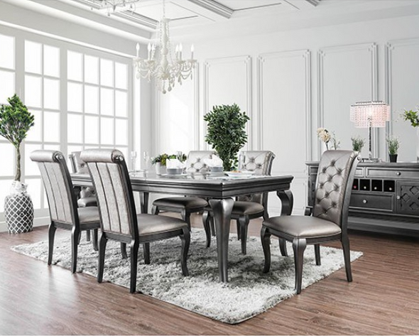 7pc Contemporary Dining Set "Amina" Gray