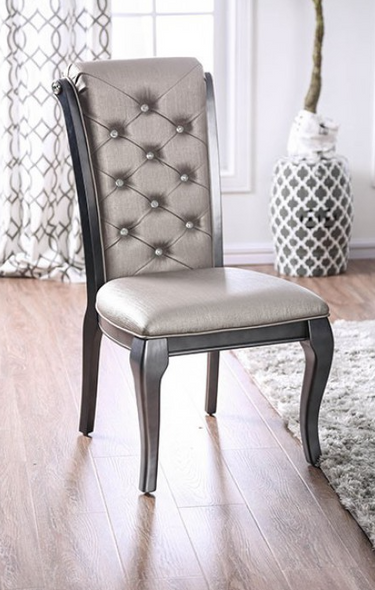 Contemporary Side Chair "Amina" Gray Set of 2