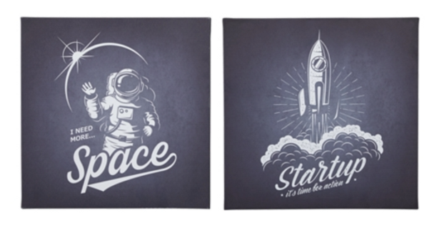 Casual Canvas Wall Art Set of 2 "Draco"