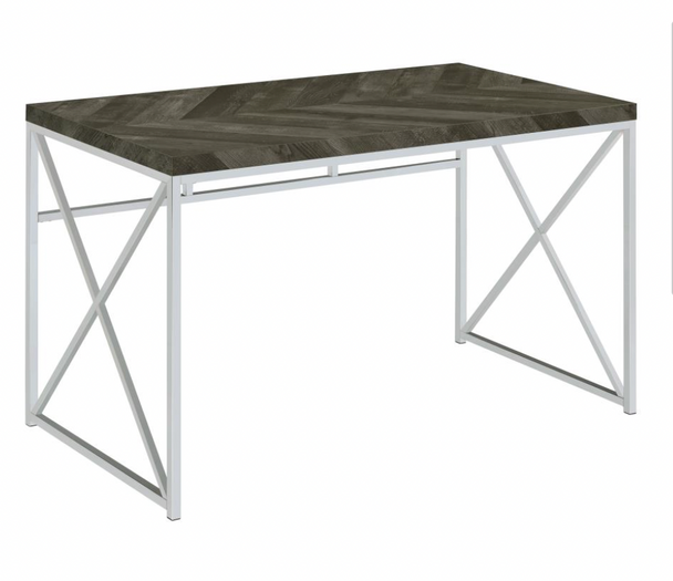 Grimma Writing Desk Rustic Grey Herringbone