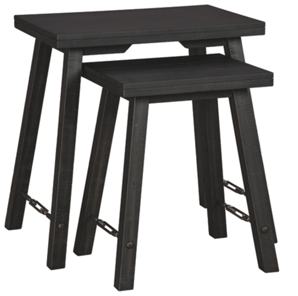 2pc Casual Nesting Table Set in Black"Marisburg"