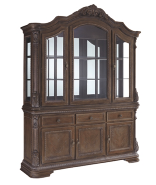 Traditional Dining RoomChina Hutch & Buffet  in Dark Oak "Charmond"