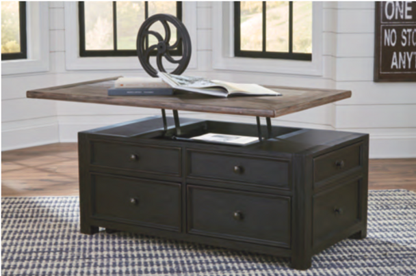 Casual Lift Top Coffee Table in Black "Tyler Creek"