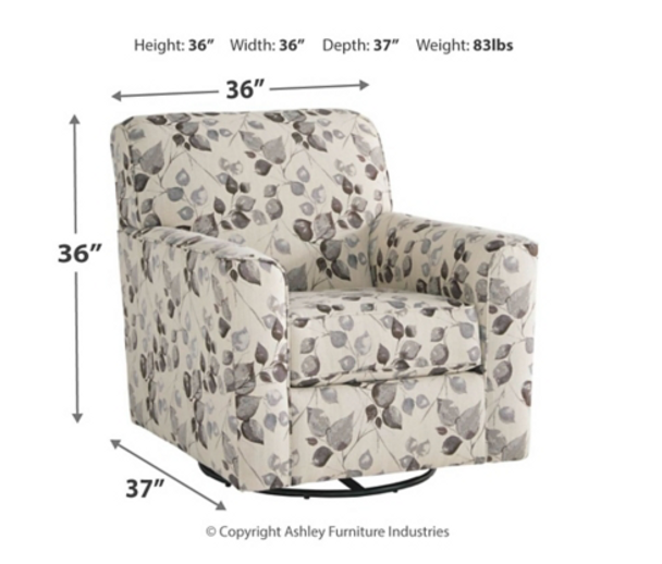 Contemporary Swivel Accent Chair in Platinum "Abney"