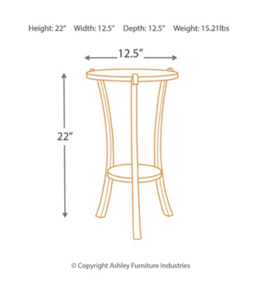 Casual Accent Table in White Wash and Pewter "Enderton"