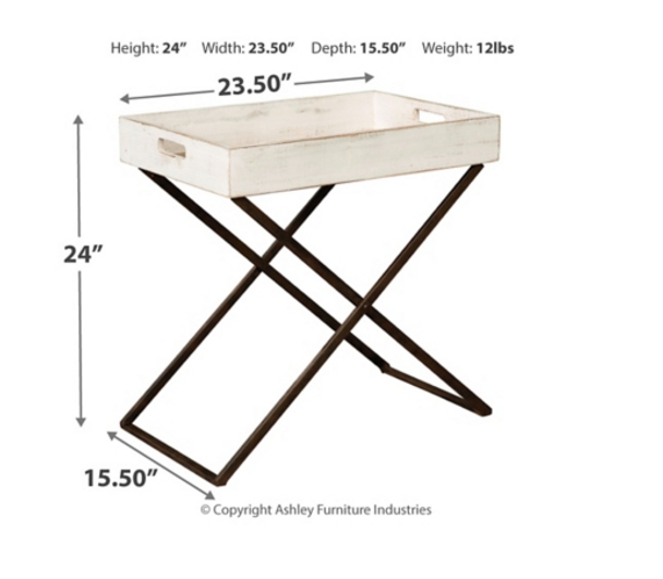 Casual Accent Table in Antique White "Janfield"