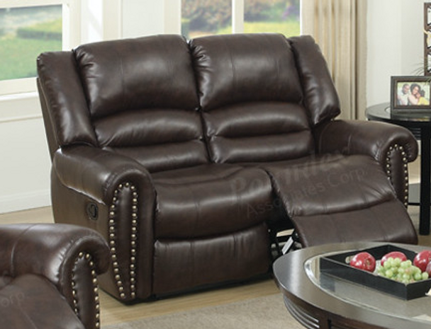Reclining Loveseat in Brown Bonded Leather