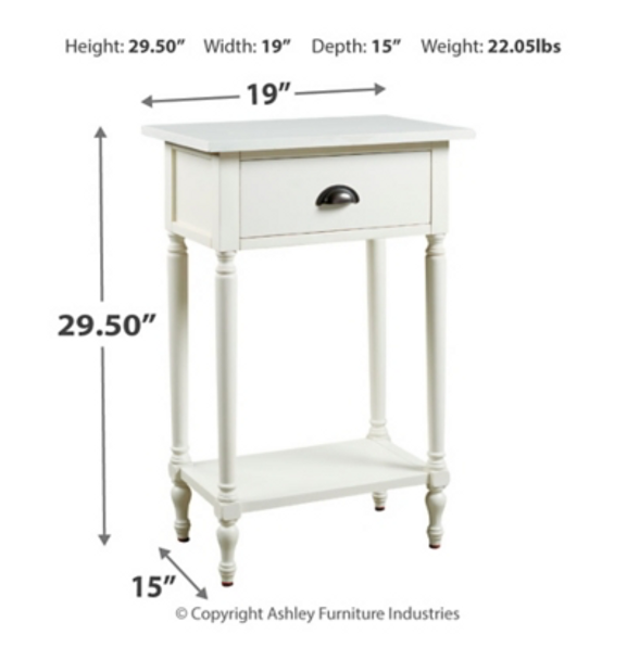 Casual Accent Table in White "Juinville"