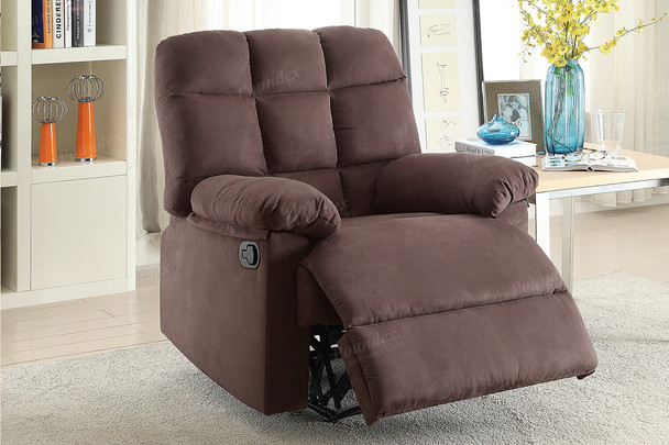 Plush Chocolate Microfiber Recliner