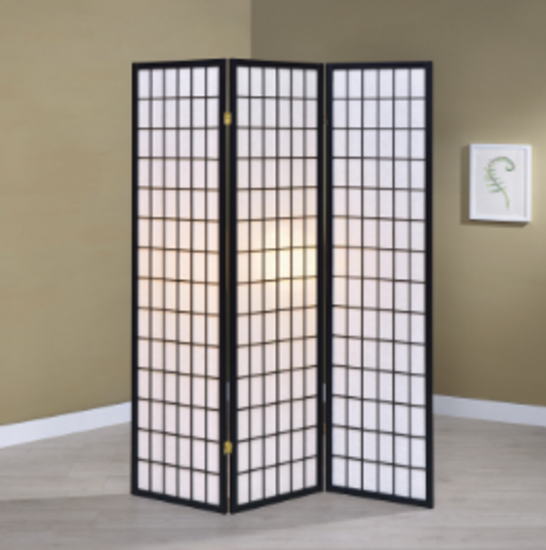 3-Panel Folding Screen in Black And White