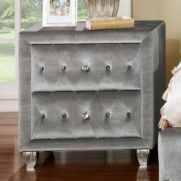 Nightstand in Grey "Alzire"