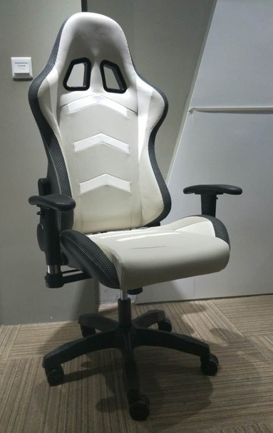 Contemporary  Home Office Swivel Desk Chair in  White/Gray   "Lynxtyn"