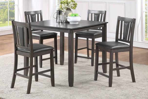 Casual 5-PC Counter Height Dining Set in Grey