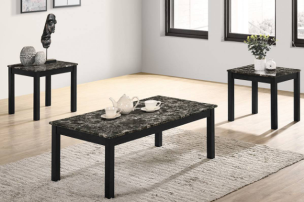 3pc Faux Marble Coffee Table Set