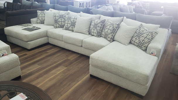 3pc Double Chaise Sectional in Living White "Atlas"
