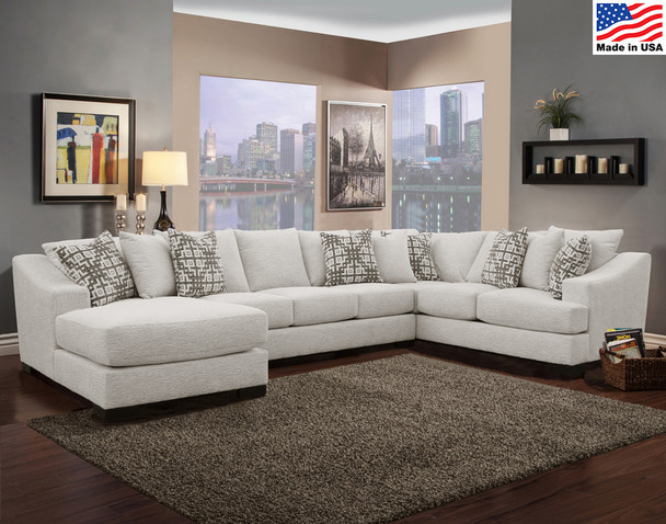 3pc Sectional in Living White  "Atlas"