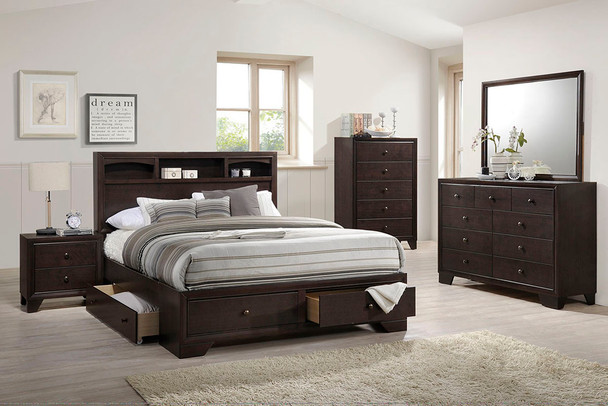 Storage Bed Frame in Brown (Queen or King)