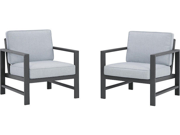 Lounge Chairs in Grey "Fynnegan" (Set of 2)