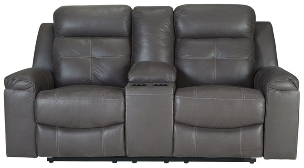 Loveseat in Dark Grey Leather "Jesolo"