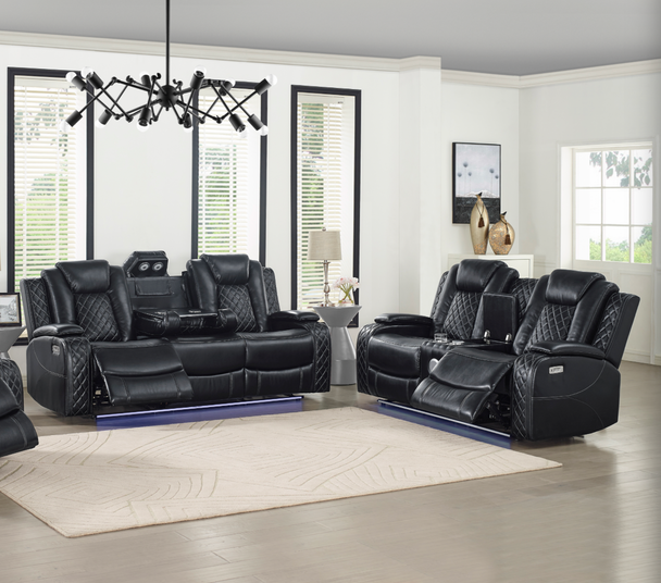 Contemporary Power Reclining Loveseat with Adjustable Headrest "Orion"