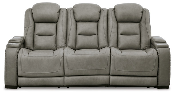 Power Leather Sofa in Grey "The Man-Den"  (2 Colors)