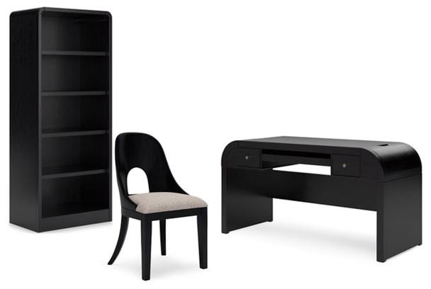 3pc Home Office Desk with Chair and Storage "Rowanbeck"