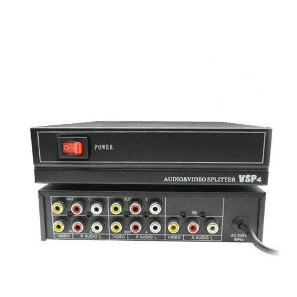 4way AV splitter 1 input 4output RCA Interface