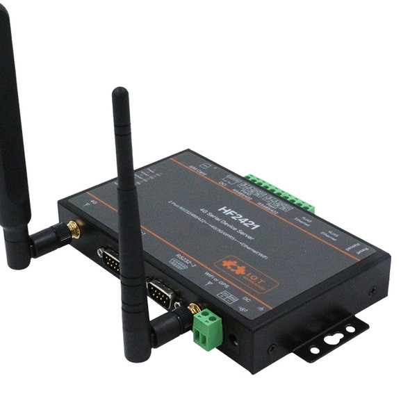 HF2421 2Port 4G Serial Device Server RS232 RS485 RS422 Go to Ethernet Wifi Via 4G/3G/GPRS 