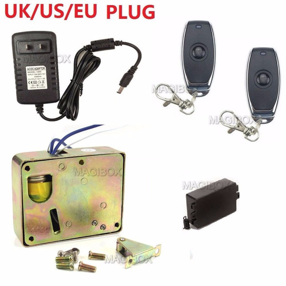 Remote Control Cabinet Drawer Lock Fail Secure 12v Mini Electric Lock+ Remote Control + 12V Power Supply