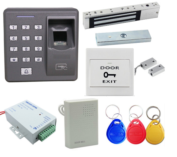 Fingerprint Password 125khz RFID Card Biometric Access Control & Biometric Door Lock Entry Kit (Magnetic Lock)