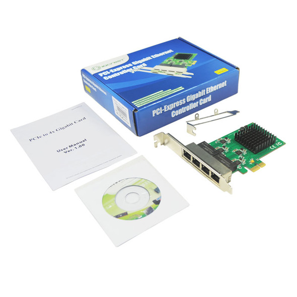 4 Port PCI Express Gigabit Network Card Ethernet Adapter 10/100/1000M for Server