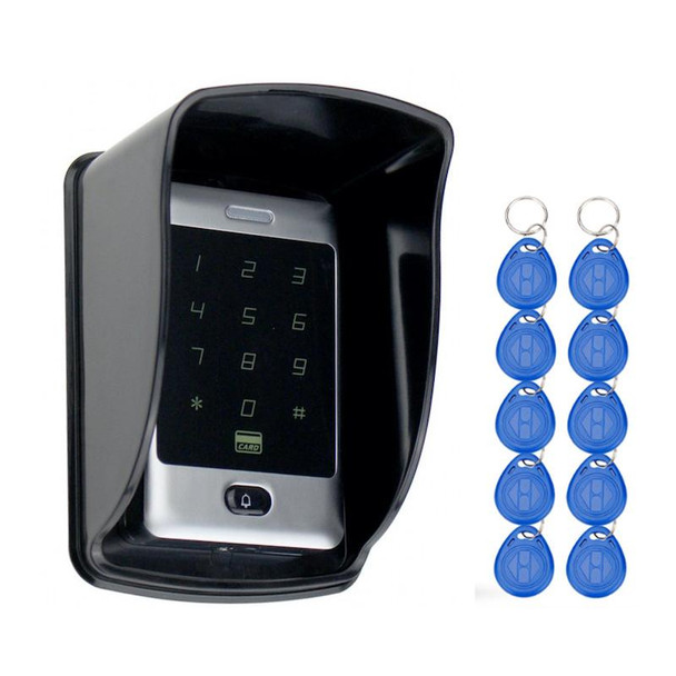 Sant alone RFID Access Control Touch Metal Keypad With Waterproof/Rainproof Cover 10 Keychains For Door Lock System 8000 Users