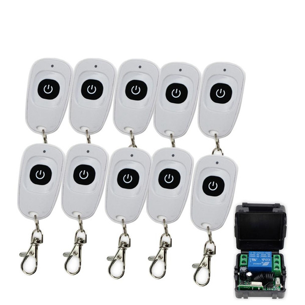 DC12V 1CH wireless remote control white plastic 315/433MHz 50 meters for access control system door electronic lock single door
