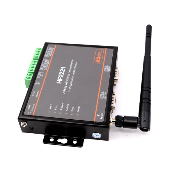 2 Ports WIFI Serial Device Server RS232 RS485 RS422 go to WIFI TCP/IP Ethernet