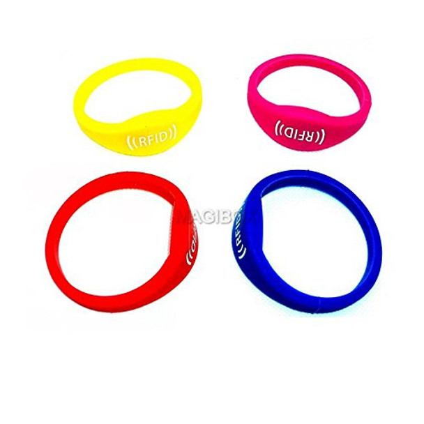 4PCS Colorful 125khz em4100 Rfid Waterproof Proximity RFID wristbands bracelets wrist band silicone id wristband