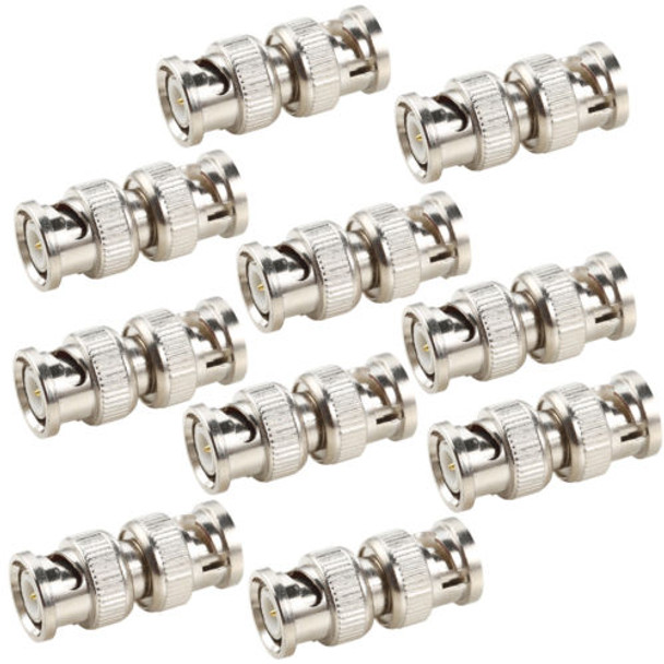 10X BNC Male to Male M-M Straight Plug Connector Balun Coaxial Coupler Adapter