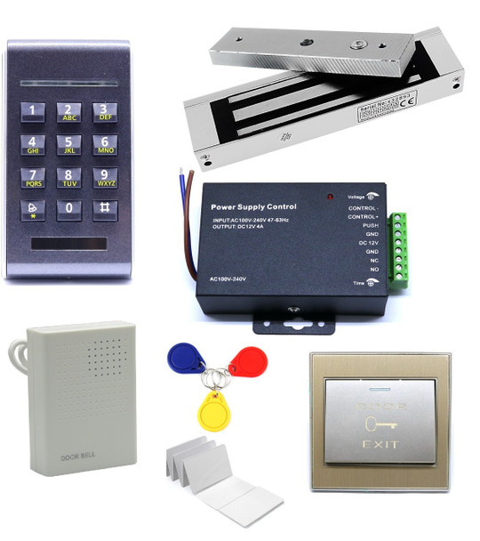 125Khz RFID Access Control ID Password Safty Entry System Door Lock Magnetic Set