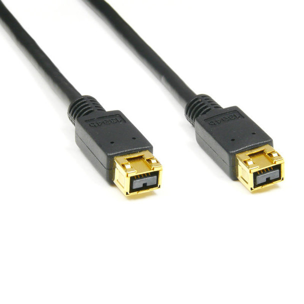 FireWire 800 IEEE 1394B 9 Pin Male to 9 Pin Male iLink Cord Cable 1m 3FT Black For Sony Mac
