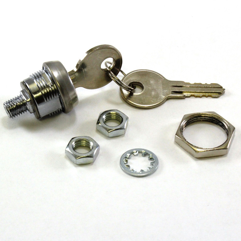 Lock Cylinder, No Cam, Keyed AH01, Zinc Plated, Overall Length 3/4